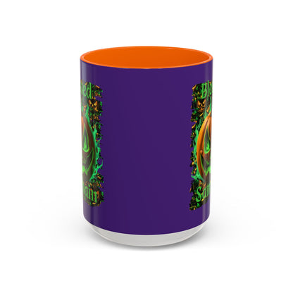 Blessed Samhain Green Jack Purple Accent Mug by CreepyCrafts.boo