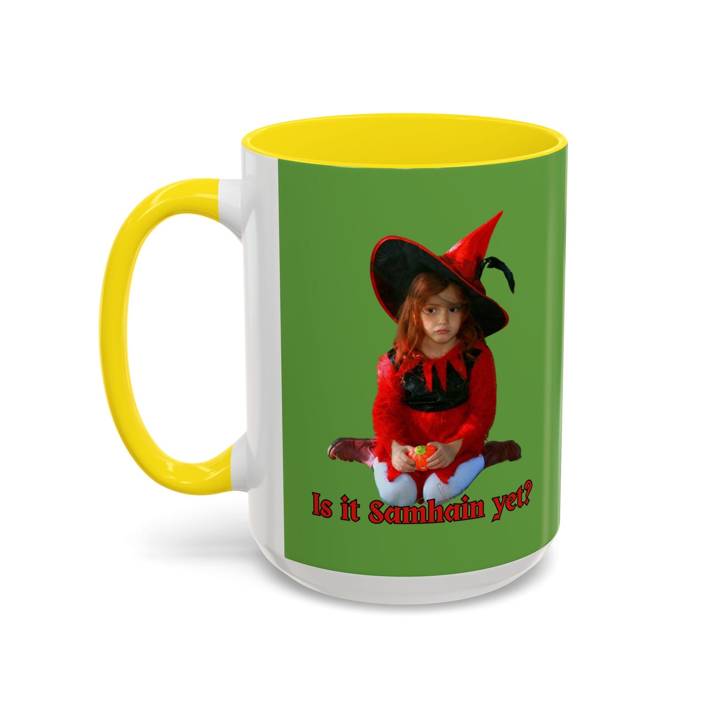 Is it Samhain yet? Green Accent Mug by CreepyCrafts.boo