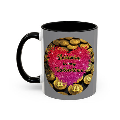 Bitcoin is My Valentine Grey Accent Mug by cypherpunkgear.com