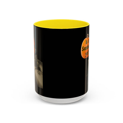 Is it Samhain yet? Skeleton's Pumpkin Black Accent Mug by CreepyCrafts.boo