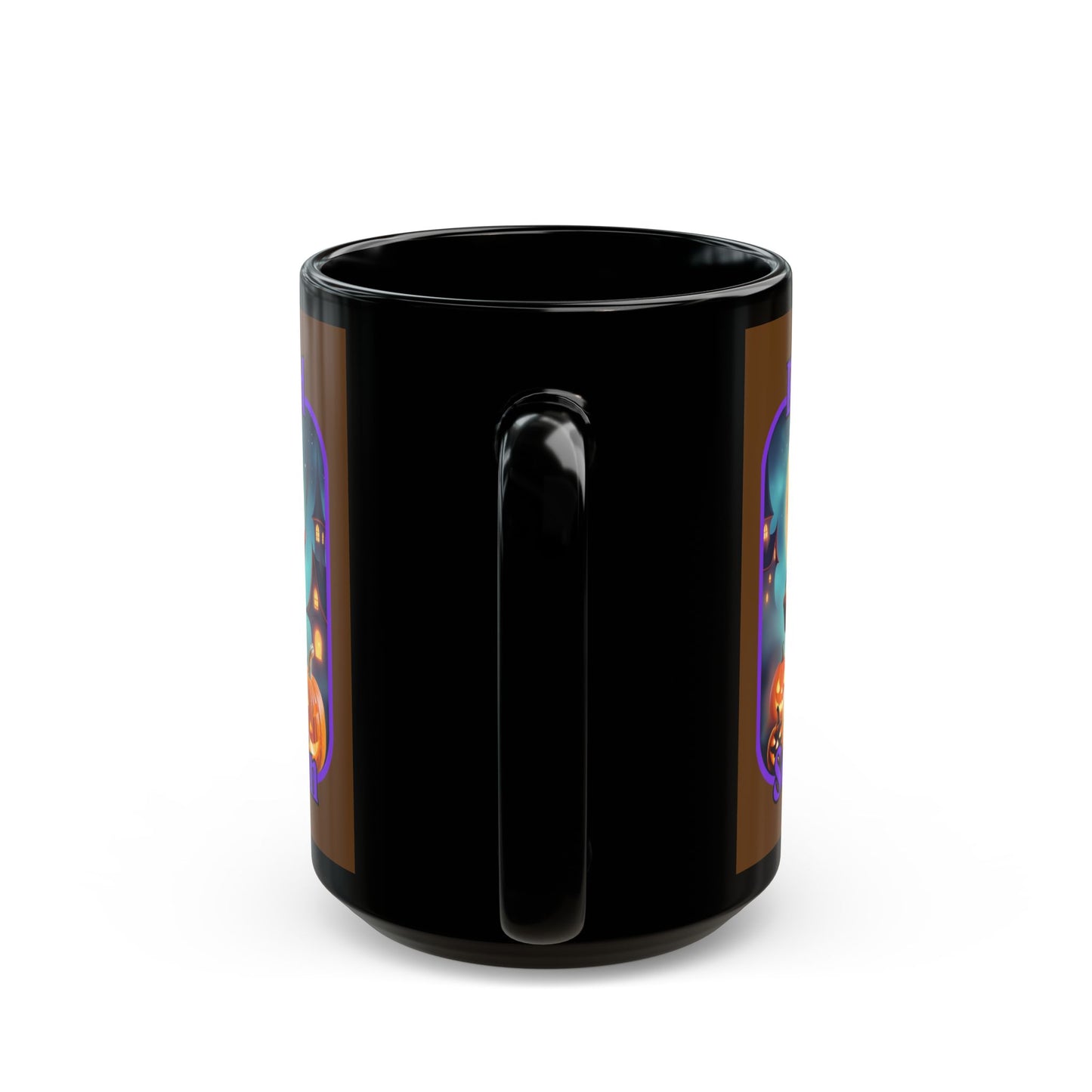 Blessed Samhain Little Witch Purple font Brown Mug by CreepyCrafts.boo