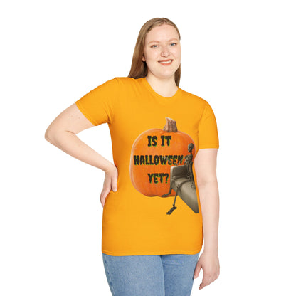 Is it Halloween yet? Skeleton's Giant Pumpkin Light colors Unisex T-Shirt by CreepyCrafts.boo