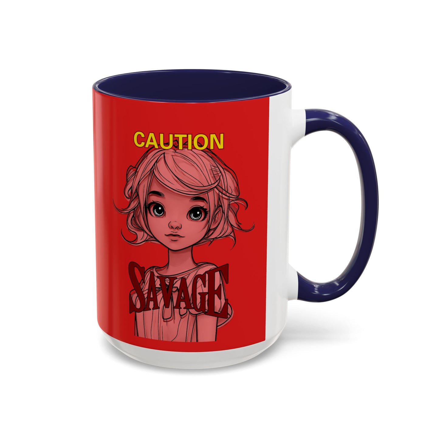 Caution, Savage Red Accent Mug by cypherpunkgear.com
