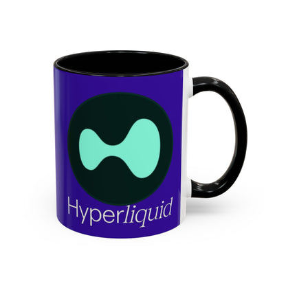 Hyperliquid White font Dark Purple Accent Mug by cypherpunkgear.com