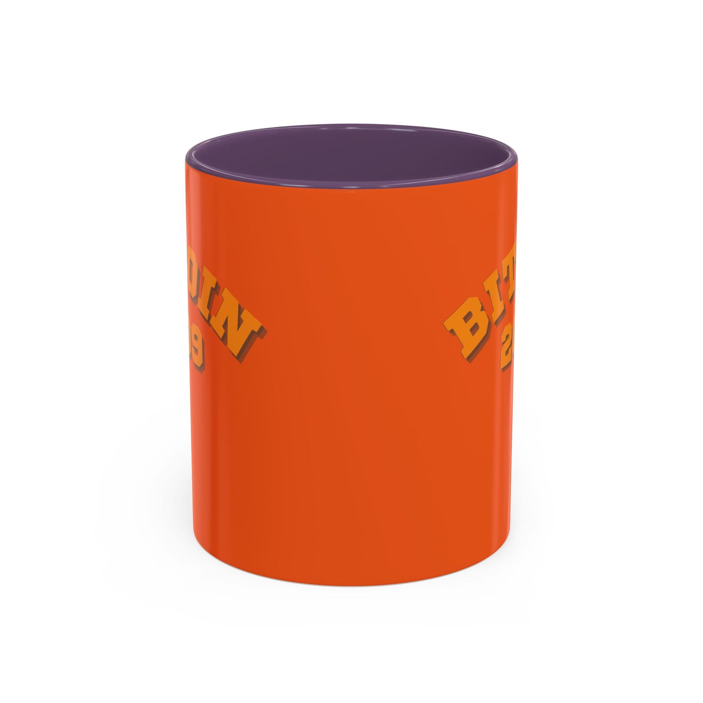 Bitcoin 2009 Orange Accent Mug by cypherpunkgear.com