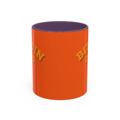 Bitcoin 2009 Orange Accent Mug by cypherpunkgear.com