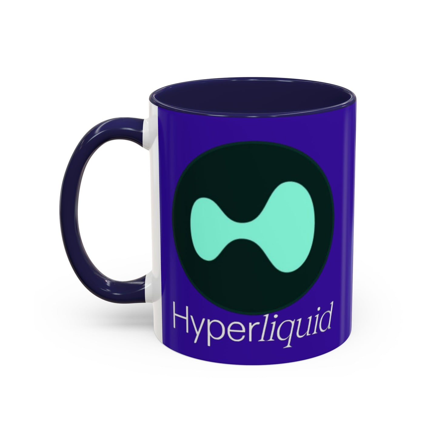 Hyperliquid White font Dark Purple Accent Mug by cypherpunkgear.com