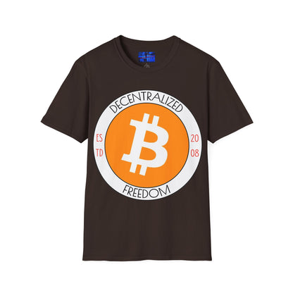 Bitcoin Decentralized Freedom DKcolors Unisex T-Shirt by cypherpunkgear.com