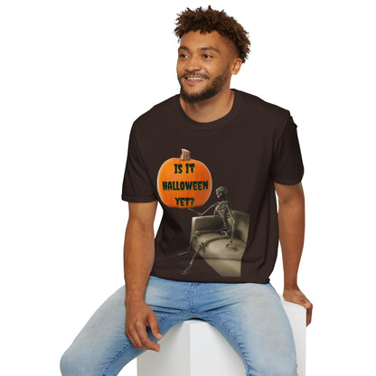 Is it Halloween yet? Skeleton's Pumpkin Dark colors Unisex T-Shirt by CreepyCrafts.boo
