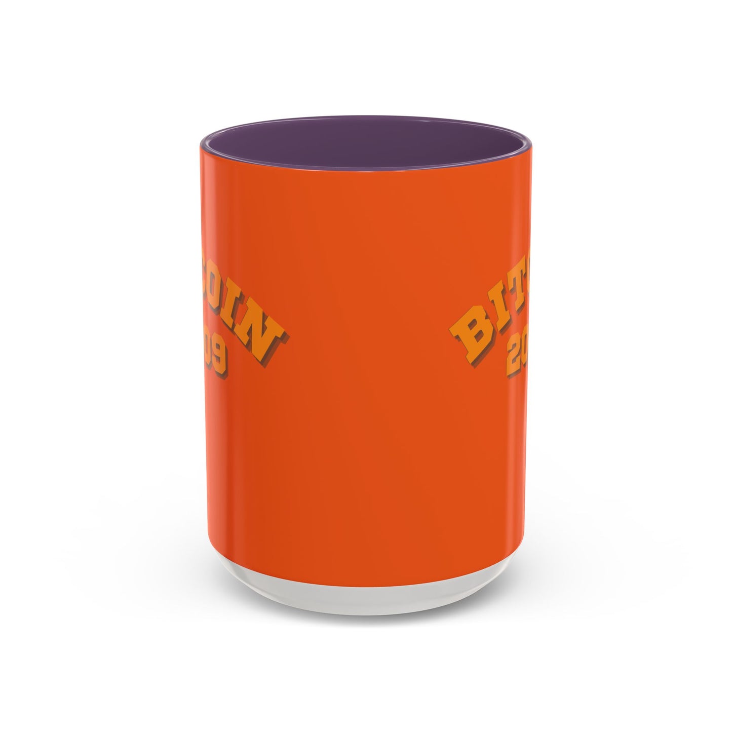 Bitcoin 2009 Orange Accent Mug by cypherpunkgear.com