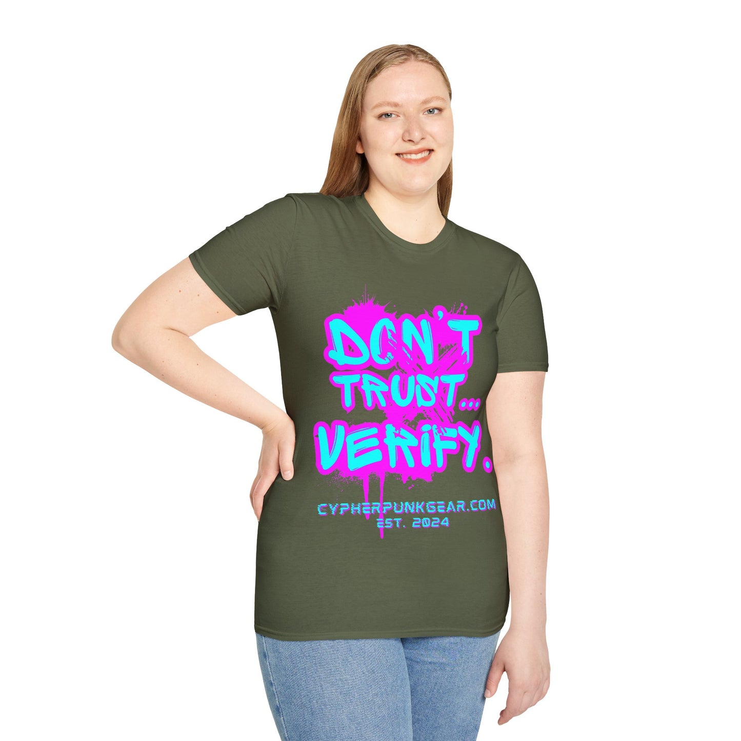 Don't Trust...Verify. Dark colors Unisex T-Shirt by cypherpunkgear.com
