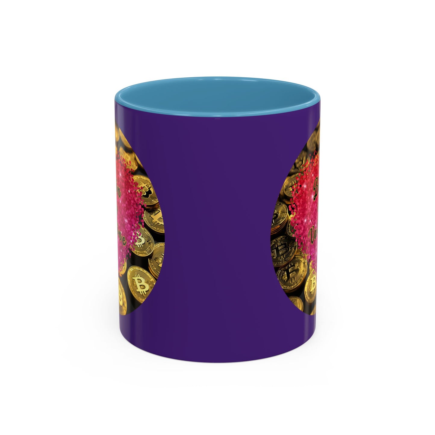 Bitcoin is My Valentine Purple Accent Mug by cypherpunkgear.com