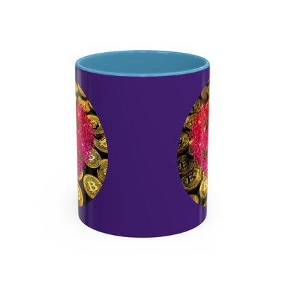 Bitcoin is My Valentine Purple Accent Mug by cypherpunkgear.com