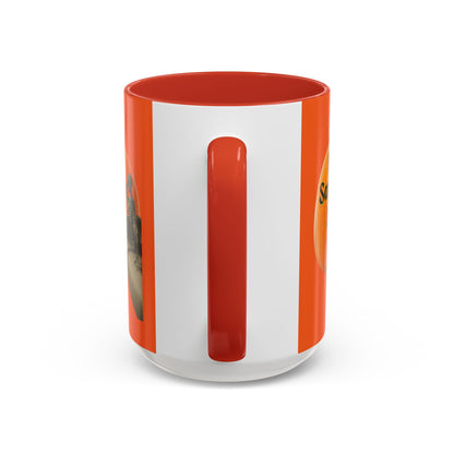 Is It Samhain Yet? Skeleton's Giant Pumpkin Orange Accent Mug by CreepyCrafts.boo