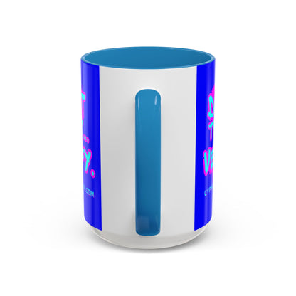 Don't Trust...Verify. Dark Blue Accent Mug by cypherpunkgear.com