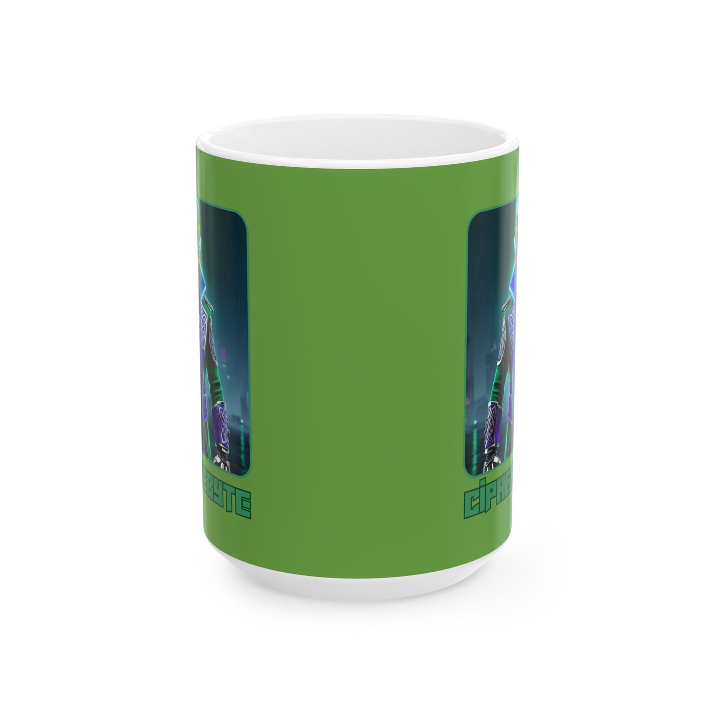 Cipher McByte Green Mug by cypherpunkgear.com