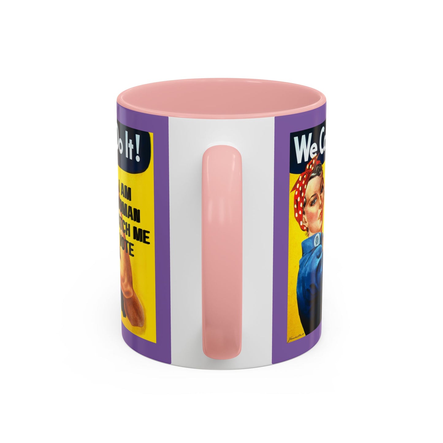I Am Woman Watch Me Vote Rosie Light Purple Accent Mug by cypherpunkgear.com