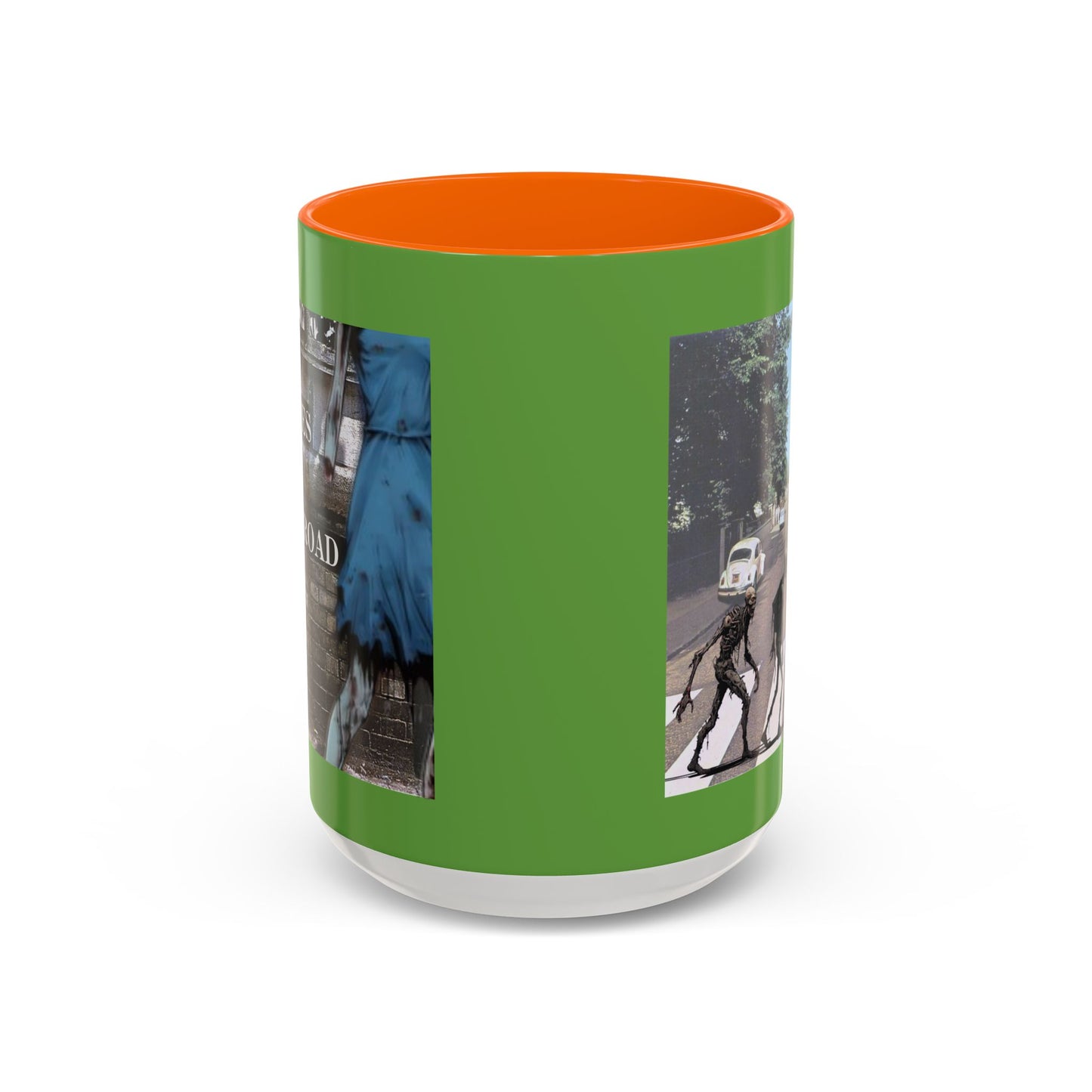 2-sided, Scabby Road Green Accent Mug by CreepyCrafts.boo