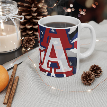 USA! USA! USA WHfont Patriot White Mug by cypherpunkgear