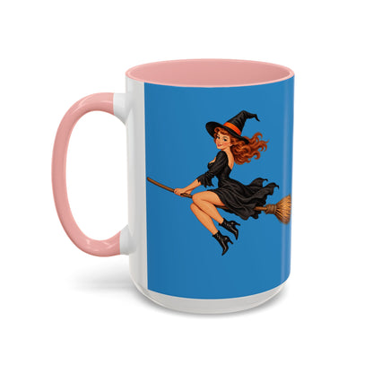 Hazel Hex Blue Accent Mug by CreepyCrafts.boo