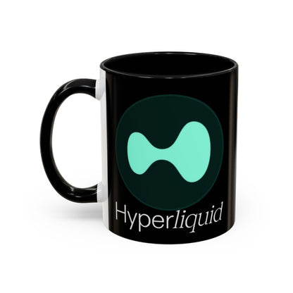 Hyperliquid White font Black Accent Mug by cypherpunkgear.com