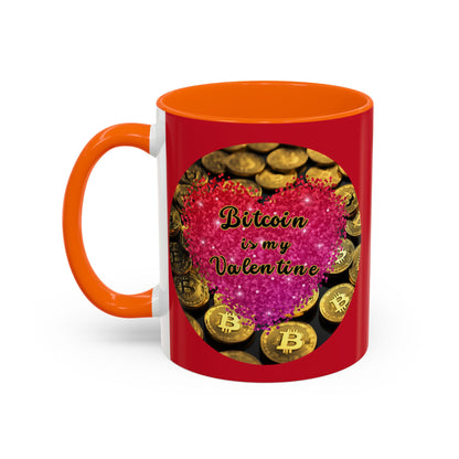 Bitcoin is My Valentine Red Accent Mug by cypherpunkgear.com