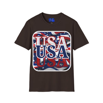 Red White and BLUE USA Patriot Dark colors Unisex T-Shirt by cypherpunkgear.com