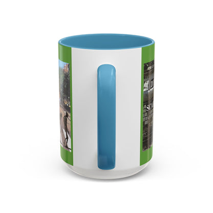 2-sided, Scabby Road Green Accent Mug by CreepyCrafts.boo