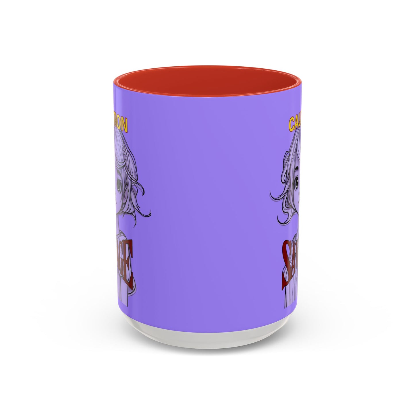 Caution, Savage Light Purple Accent Mug by cypherpunkgear.com