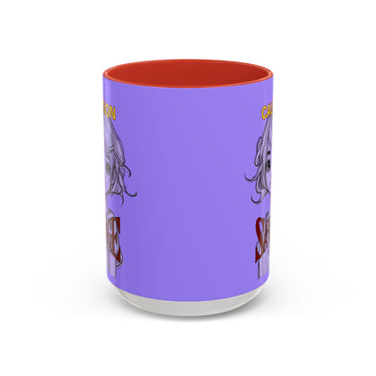 Caution, Savage Light Purple Accent Mug by cypherpunkgear.com