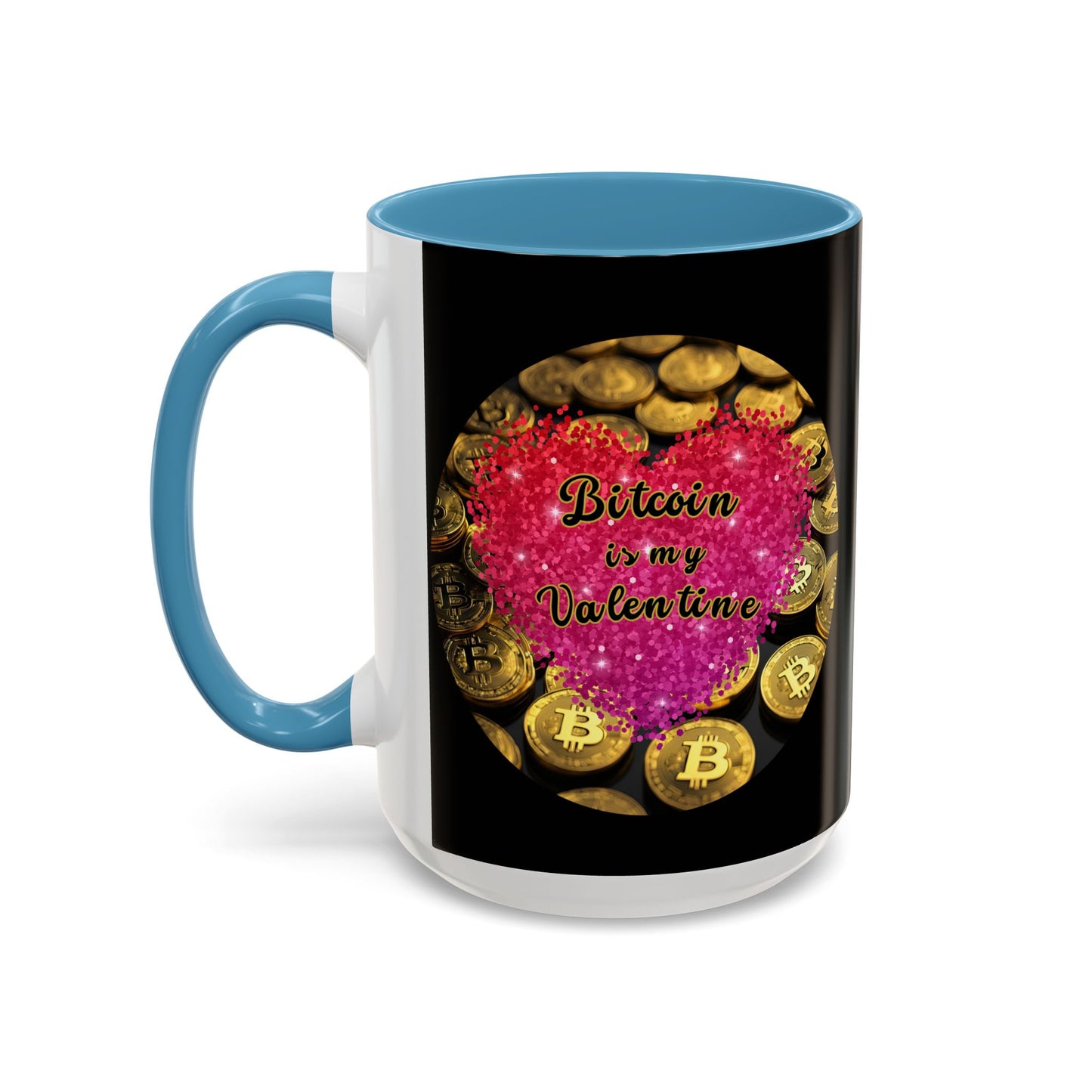 Bitcoin is My Valentine Black Accent Mug by cypherpunkgear.com