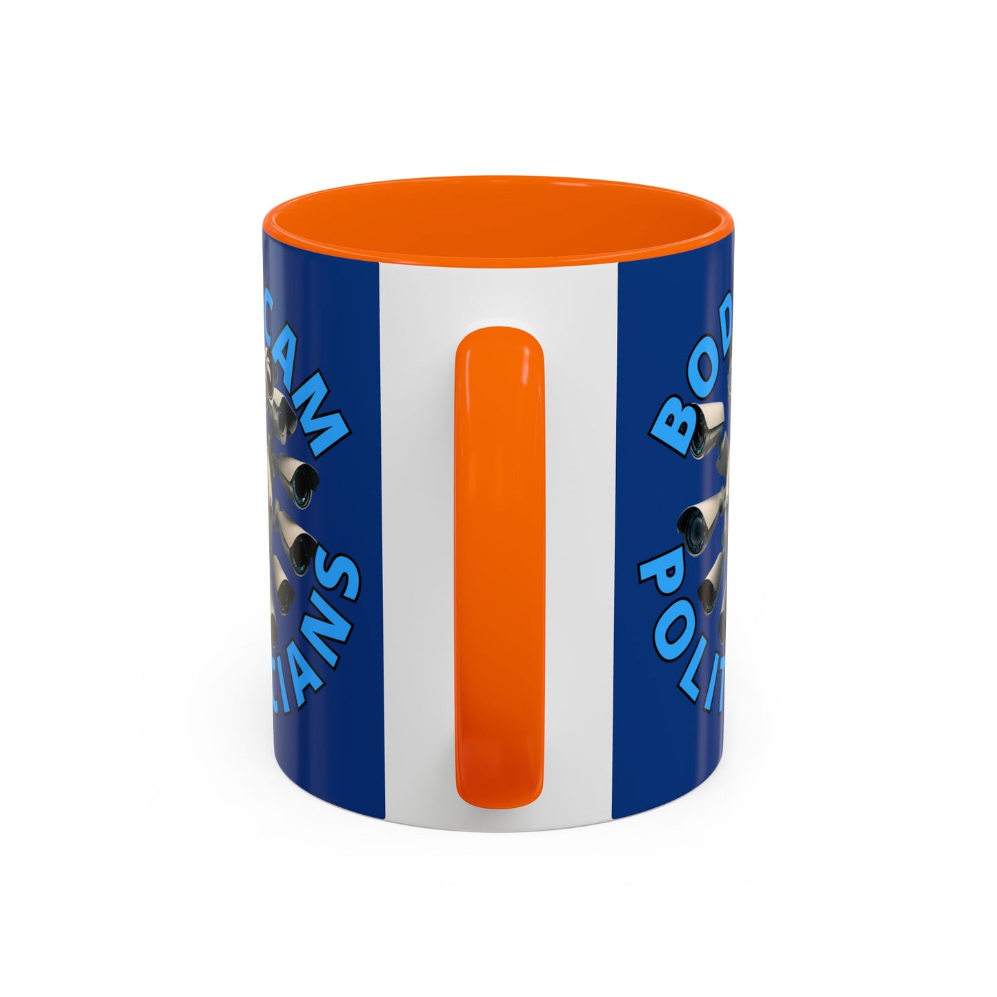 Bodycam the Politicians Cameras Blue Accent Mug by cypherpunkgear.com