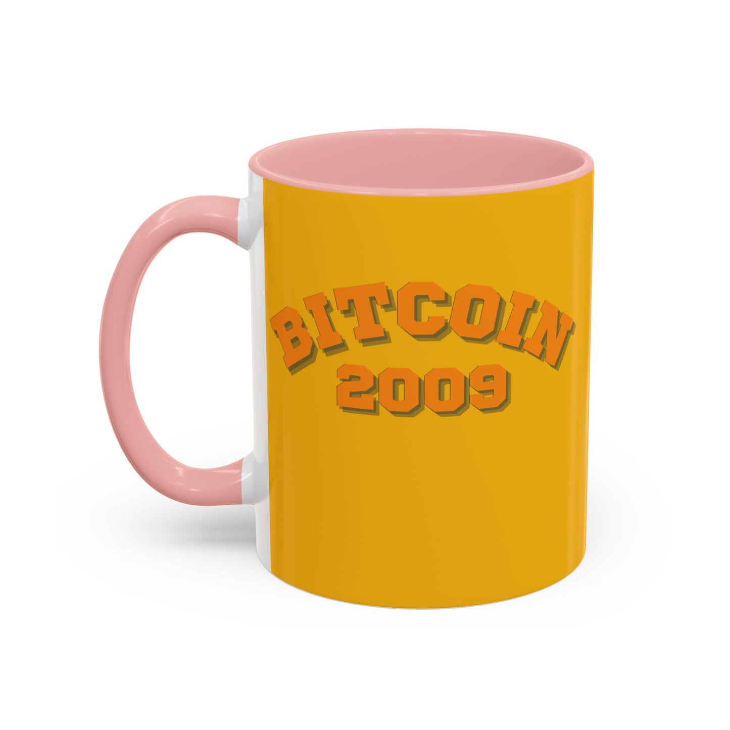 Bitcoin 2009 Yellow Accent Mug by cypherpunkgear.com