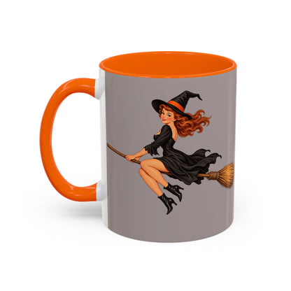 Hazel Hex Grey Accent Mug by CreepyCrafts.boo