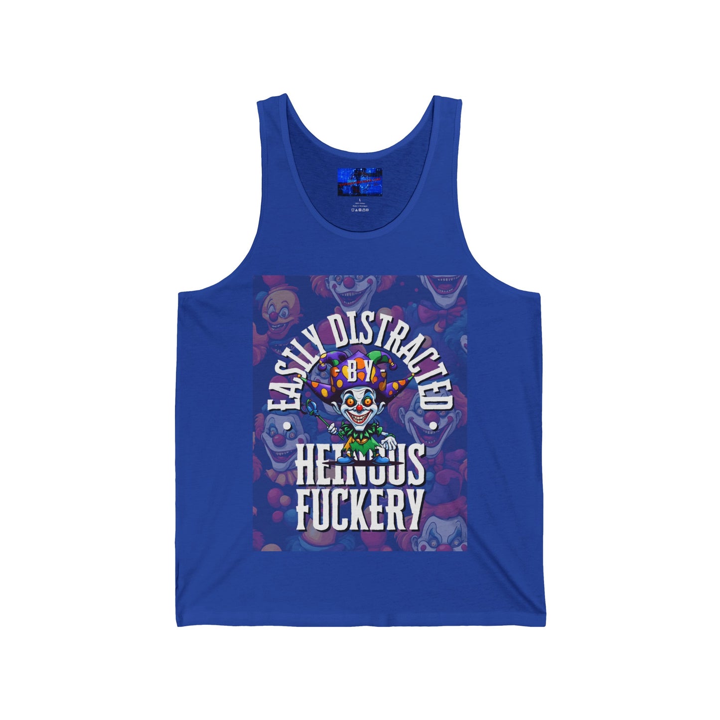 Easily Distracted by Heinous Fuckery Little Jincs Unisex Jersey Tank Top by cypherpunkgear