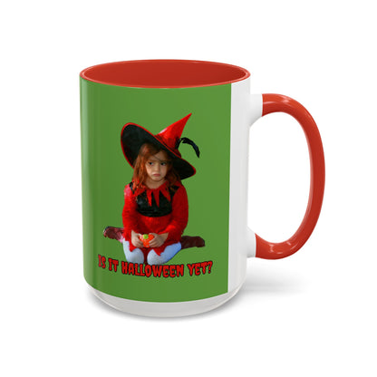 Is it Halloween yet? Green Accent Mug by CreepyCrafts.boo