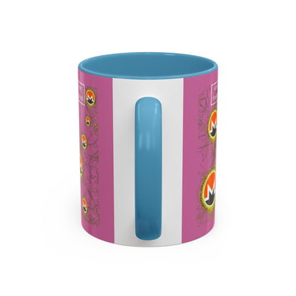 Monero (XMR) don't assume your freedoms are assured Pink Accent Mug by cypherpunkgear.com