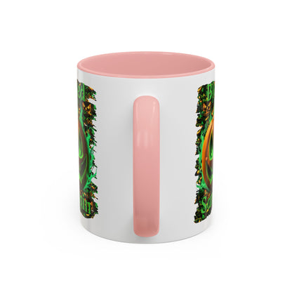 Blessed Samhain Green Jack White Accent Mug by CreepyCrafts.boo