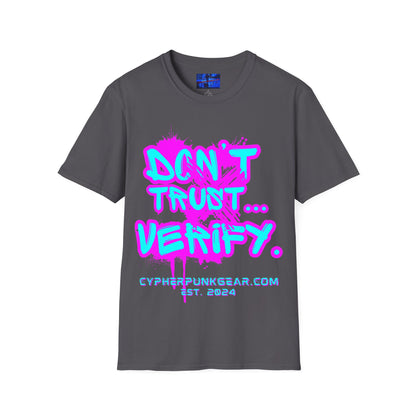Don't Trust...Verify. Dark colors Unisex T-Shirt by cypherpunkgear.com