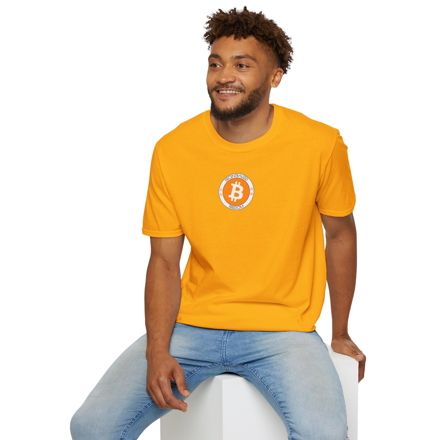 2-sided, Bitcoin, Bitcoin, Bitcoin (BTC) Light colors Unisex T-Shirt by cypherpunkgear.com