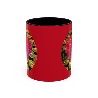 Bitcoin is My Valentine Red Accent Mug by cypherpunkgear.com