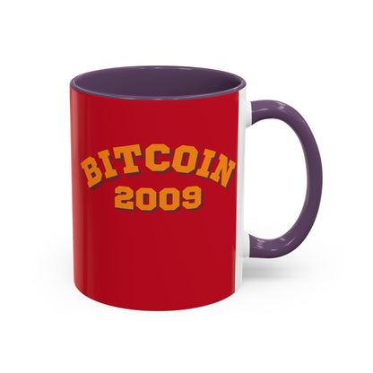 Bitcoin 2009 Red Accent Mug by cypherpunkgear.com