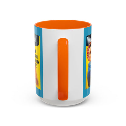 I Am Woman Watch Me Vote Rosie Turquoise Accent Mug by cypherpunkgear.com