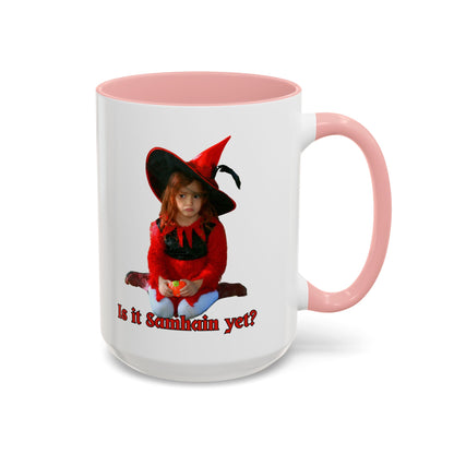 Is it Samhain yet? White Accent Mug by CreepyCrafts.boo