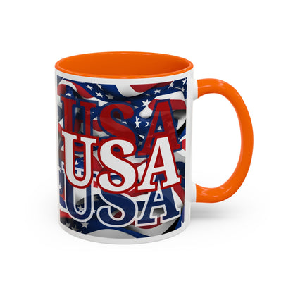 USA White font Center Patriot Accent Mug by cypherpunkgear.com