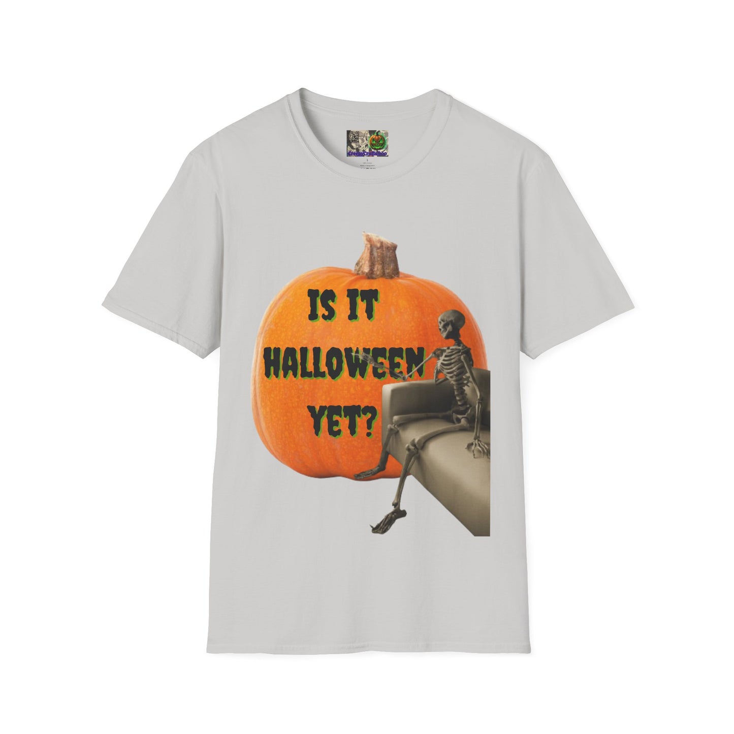 Is it Halloween yet? Skeleton's Giant Pumpkin Light colors Unisex T-Shirt by CreepyCrafts.boo