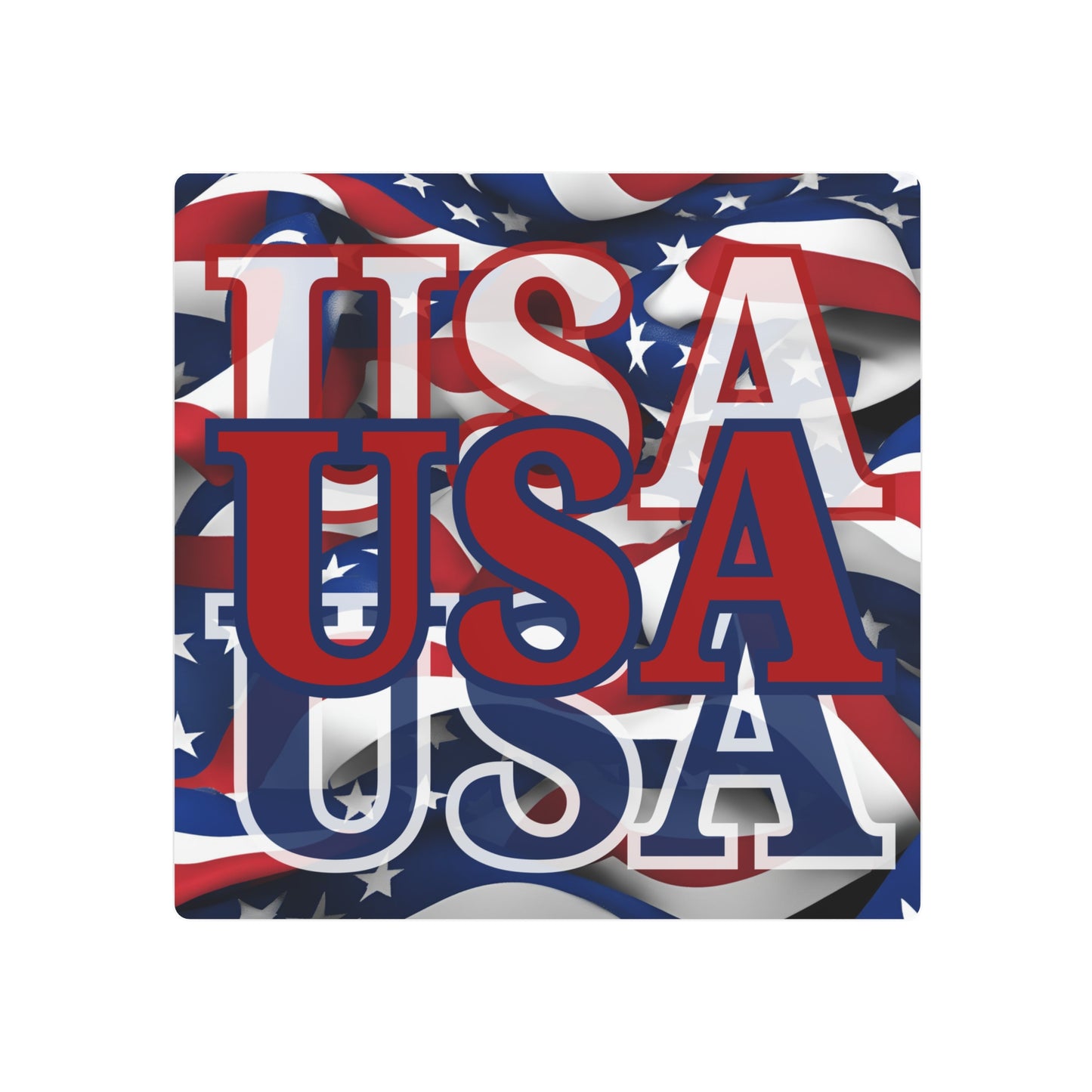 USA! USA! USA Red Center Metal Art Sign by cypherpunkgear