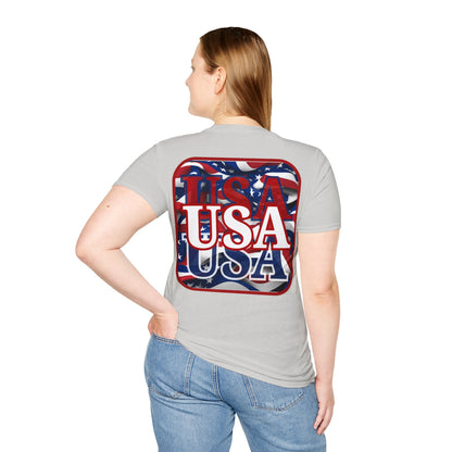 2-sided Red WHITE and Blue USA Patriot LTcolors Unisex T-Shirt by cypherpunkgear