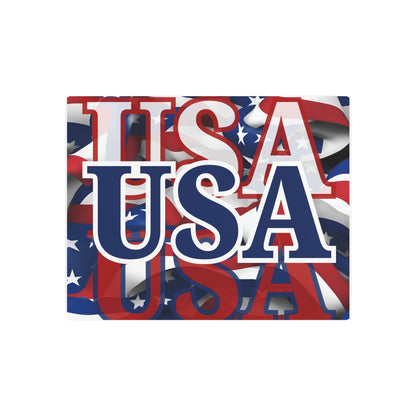 USA! USA! USA Blue Center Metal Art Sign by cypherpunkgear