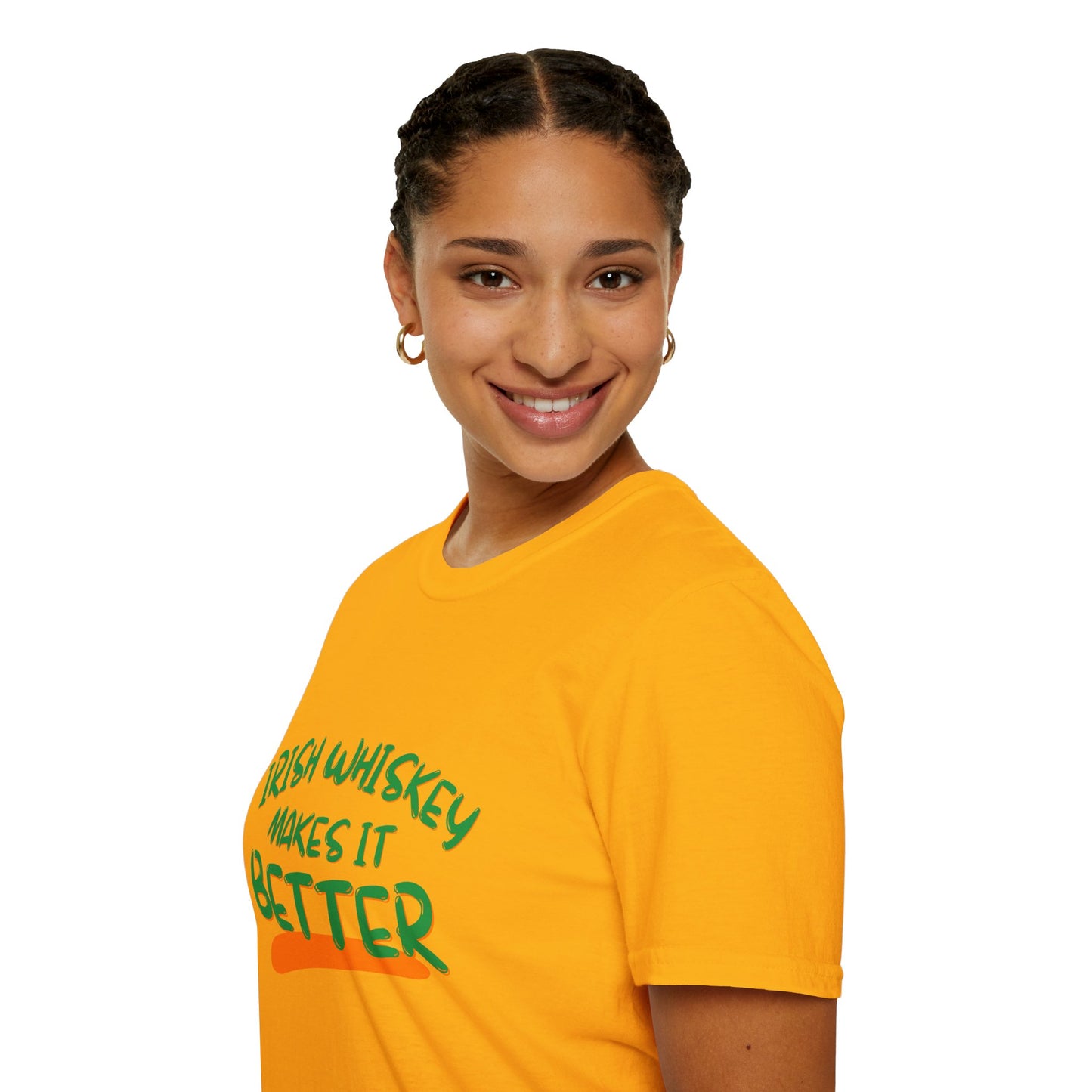 Irish Whiskey makes it better GNfont LTcolors Unisex T-Shirt by cypherpunkgear.com